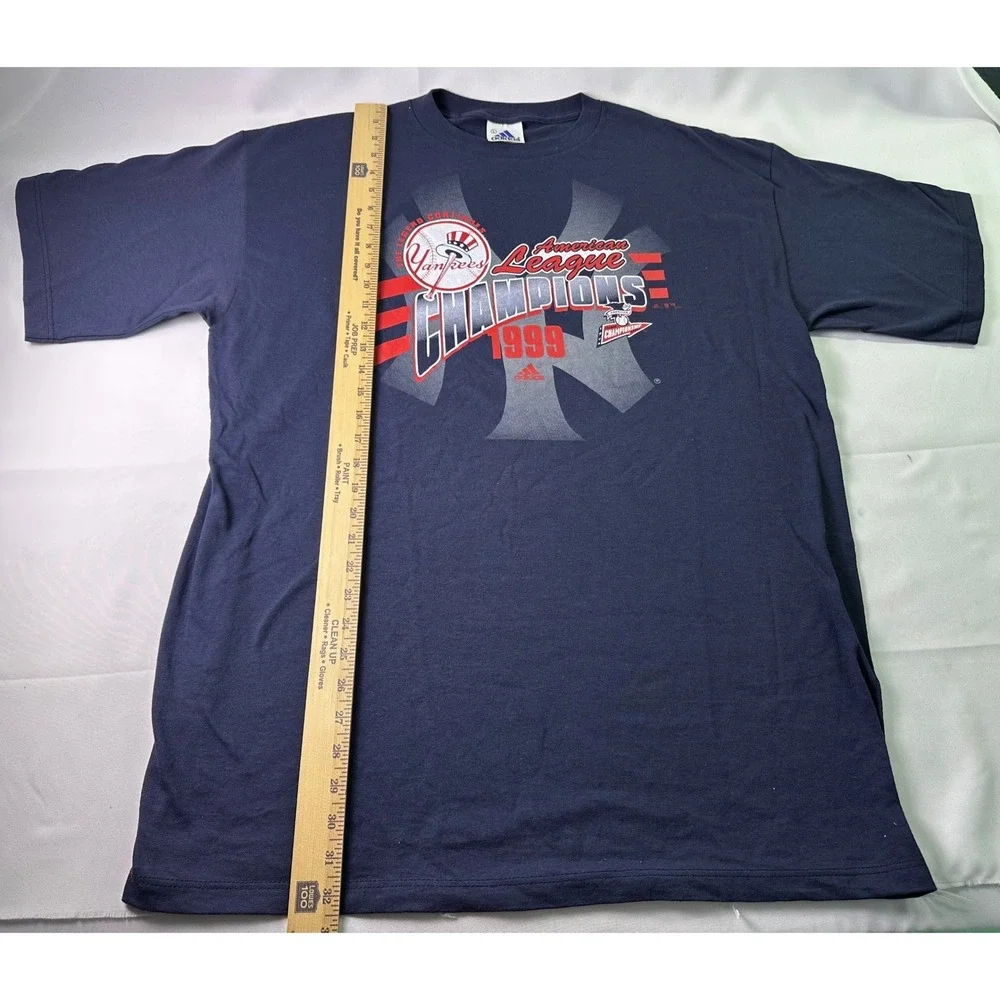 VINTAGE 1999 NY Yankees American League Champions Blue Adidas‎ T-Shirt Large